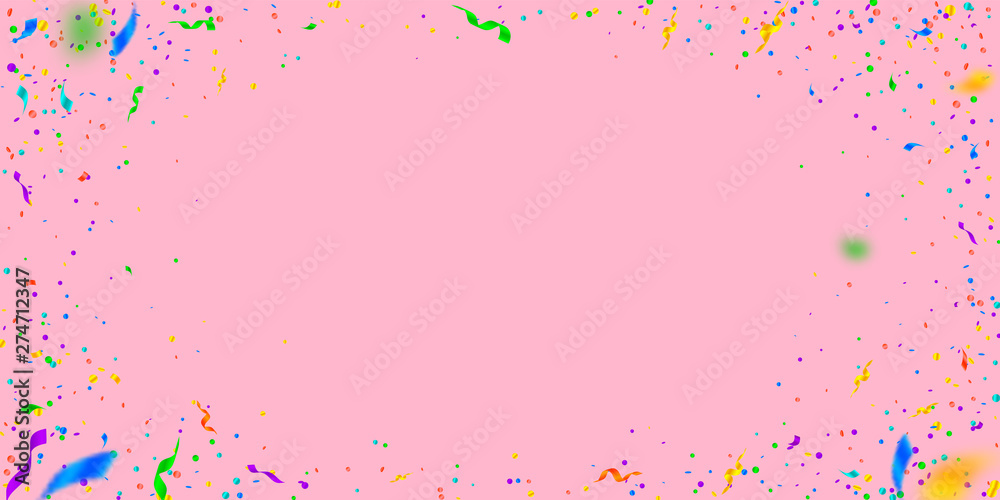 Streamers and confetti. Colorful tinsel and foil r Streamers and confetti. Colorful tinsel and foil r
