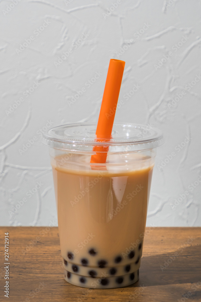 タピオカミルクティー タピオカドリンク Asian Style Tapioca Bubble Tea Stock Photo Adobe Stock