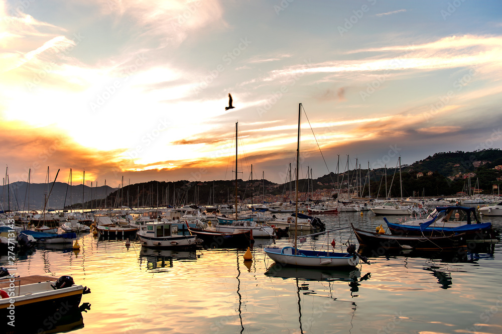 Il porto di Lerici al tramonto
