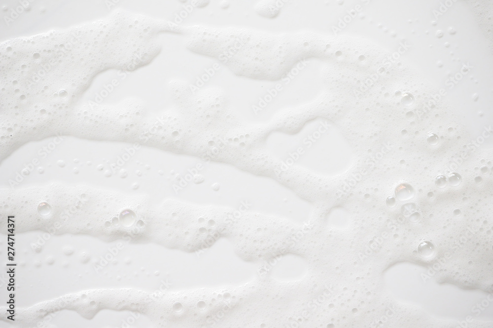 Abstract background white soapy foam texture. Shampoo foam with bubbles - obrazy, fototapety, plakaty 