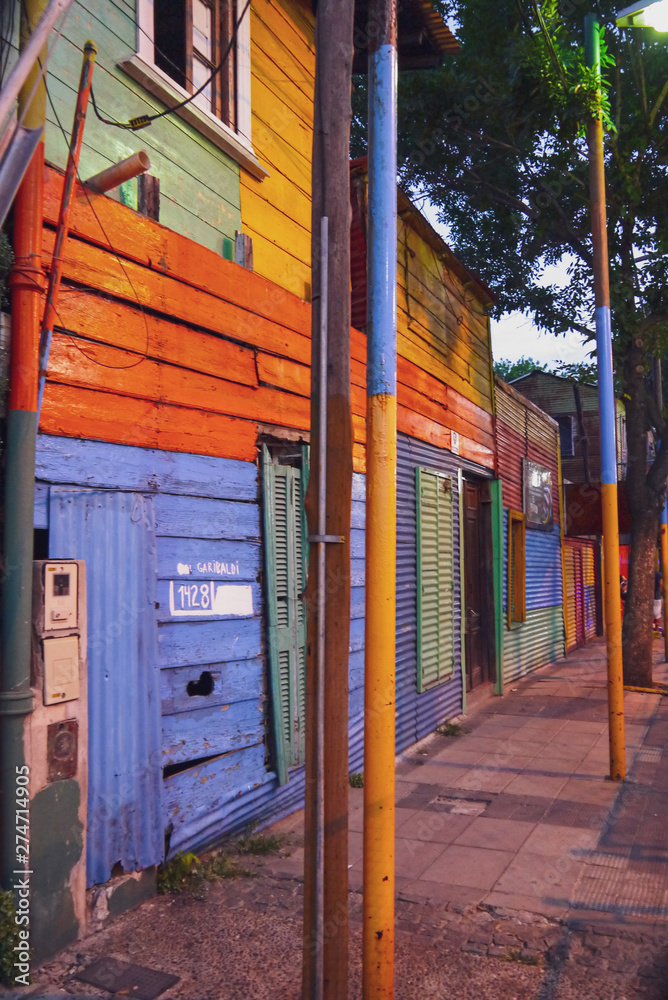 Colorful street in Boca district of Buenos Aires in Argentina