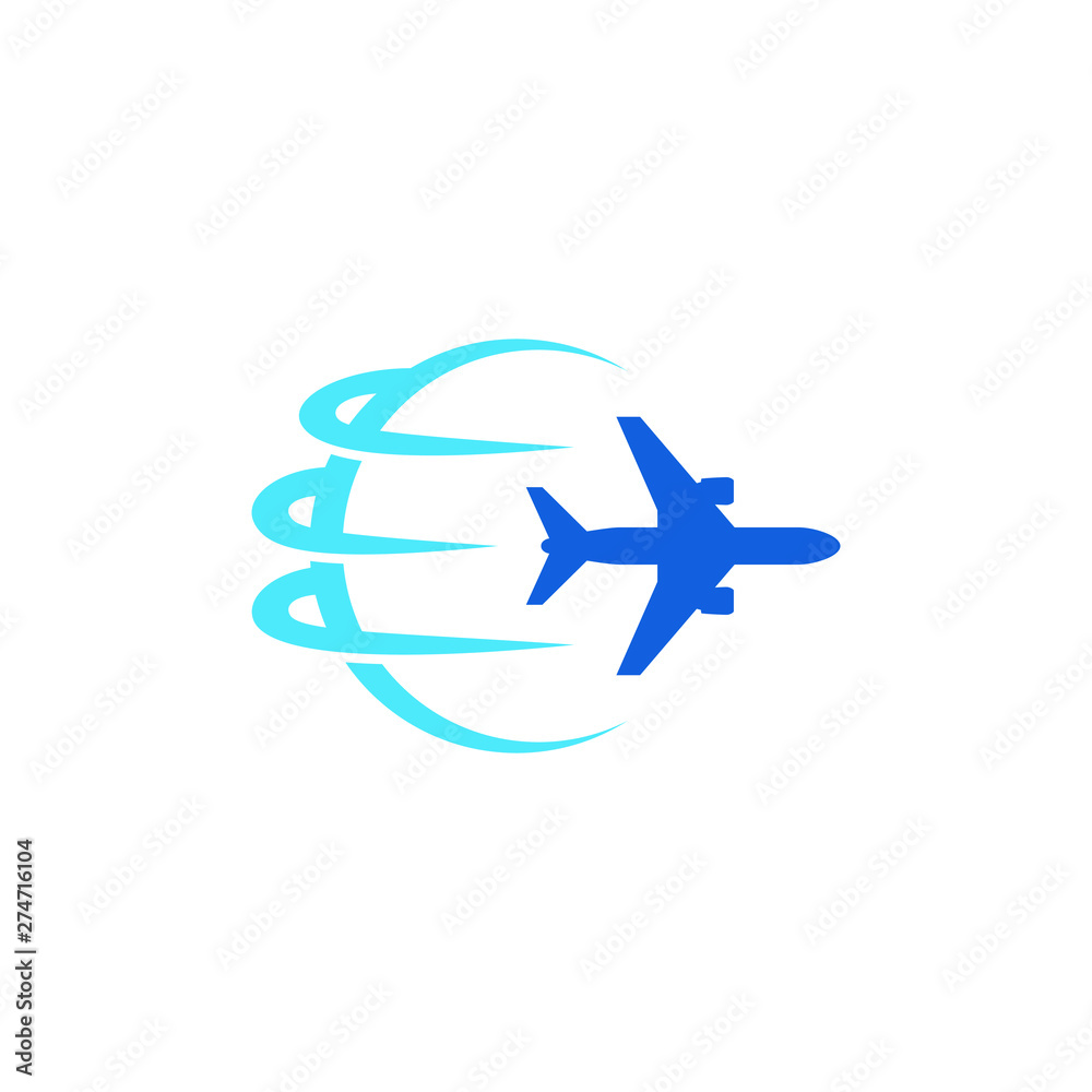 Modern Airplane Traveling Cargo Freight Icon Logo for all business company with high end look