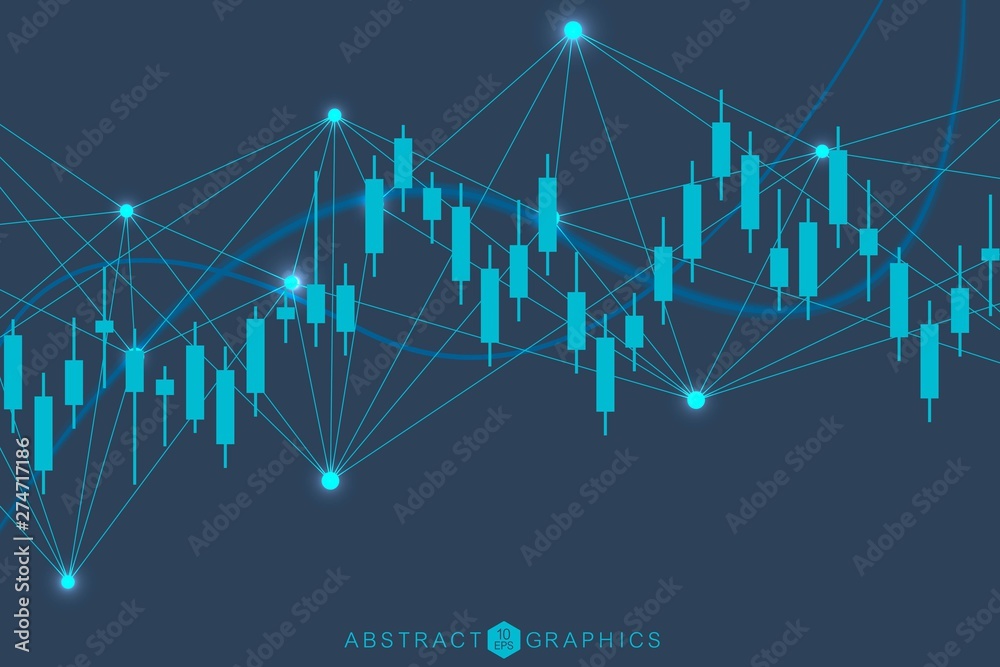 Naklejka premium Stock market or forex trading graph. Chart in financial market vector illustration Abstract finance background.