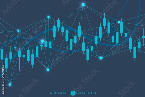 Stock market or forex trading graph. Chart in financial market vector illustration Abstract finance background.