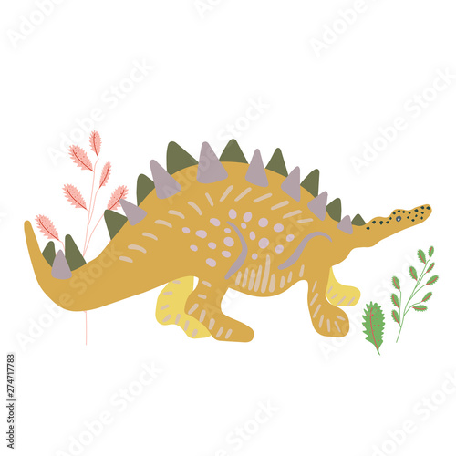 Fototapeta Naklejka Na Ścianę i Meble -  Stegosaurus hand illustration