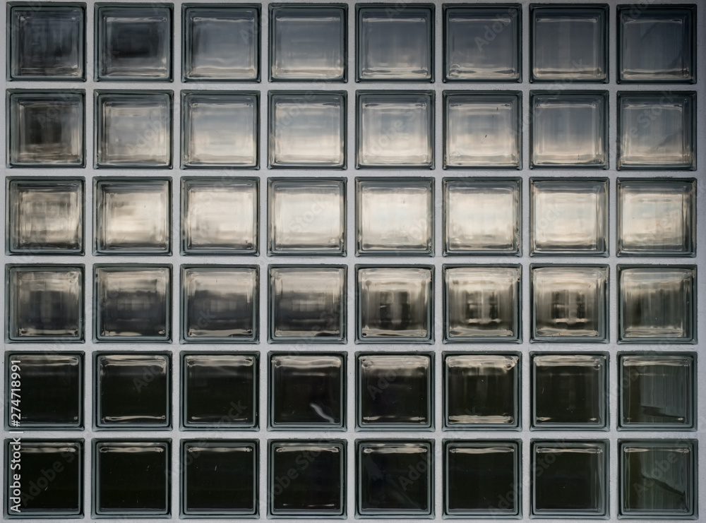 carreau verre carreau de verre mur transparent carré cube lumière  construction Photos | Adobe Stock