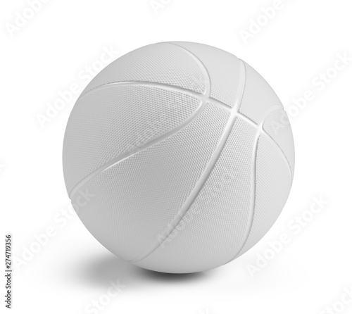White basketball ball isolated on white background. 3d rendering © Sashkin