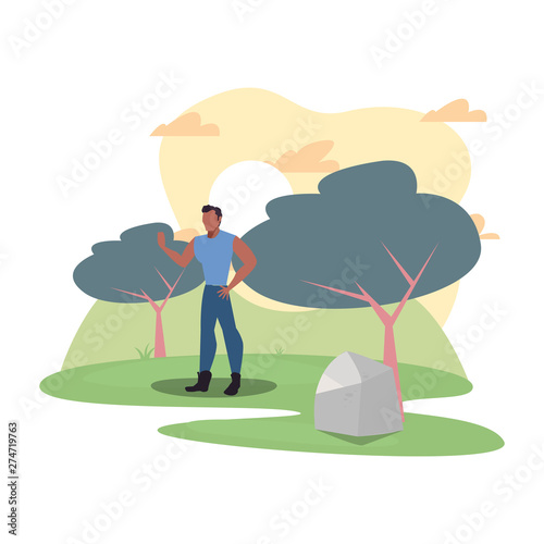 man character in the park outdoor