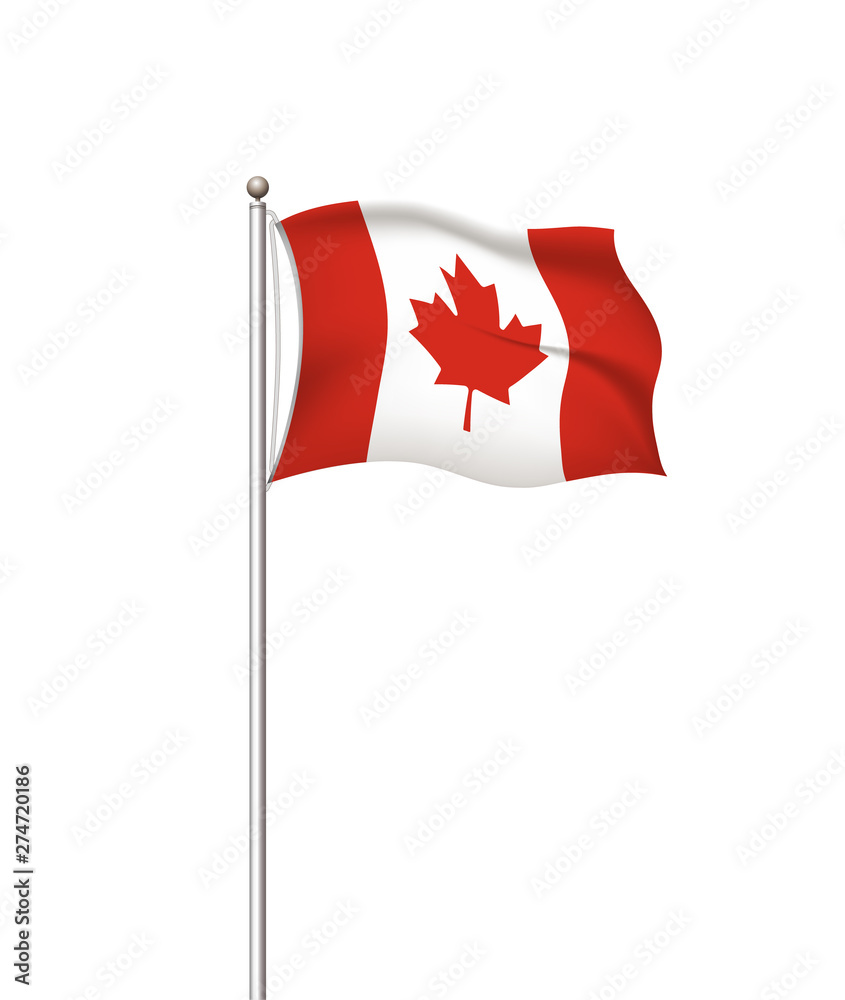 World flags. Country national flag post transparent background. Canada. Vector illustration. World flags. Country national flag post transparent background. Canada. Vector illustration.
