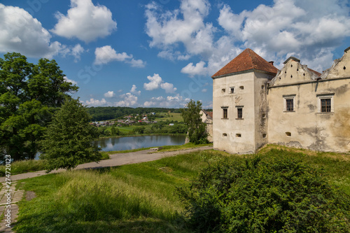 Old beautiful Svirz Castle outside. Ukraine