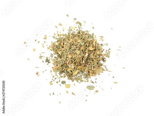 Parsley dry isolate on white background. top view