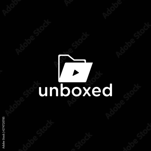 simple unboxed folder vector logo