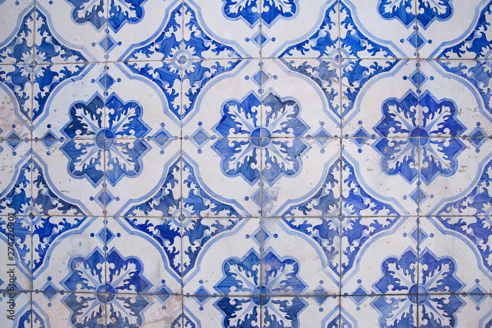 Traditional ornate portuguese decorative tiles azulejos