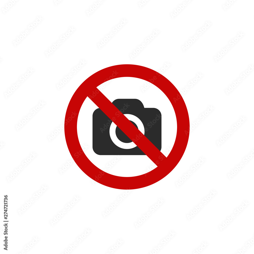 No cameras allowed icon template black color editable. No taking pictures symbol Flat vector sign isolated on white background. Simple logo vector illustration for graphic and web design. No cameras allowed icon template black color editable. No taking pictures symbol Flat vector sign isolated on white background. Simple logo vector illustration for graphic and web design.