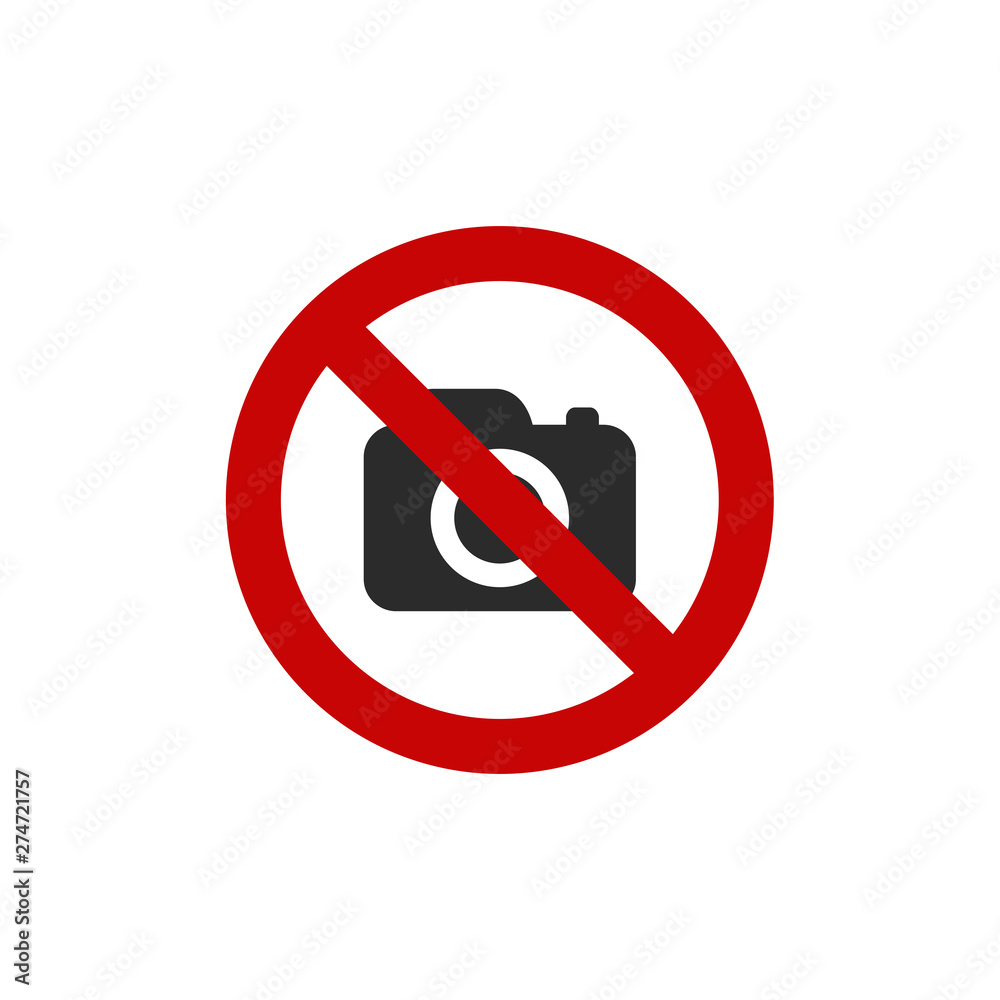 No cameras allowed icon template black color editable. No taking pictures symbol Flat vector sign isolated on white background. Simple logo vector illustration for graphic and web design. No cameras allowed icon template black color editable. No taking pictures symbol Flat vector sign isolated on white background. Simple logo vector illustration for graphic and web design.