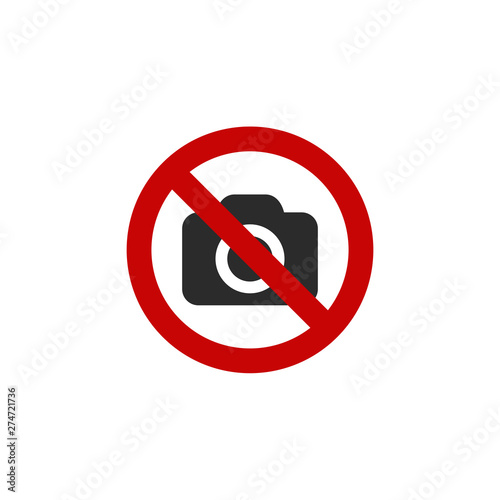 No cameras allowed icon template black color editable. No taking pictures symbol Flat vector sign isolated on white background. Simple logo vector illustration for graphic and web design.