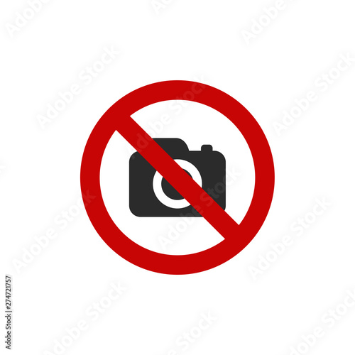 No cameras allowed icon template black color editable. No taking pictures symbol Flat vector sign isolated on white background. Simple logo vector illustration for graphic and web design.