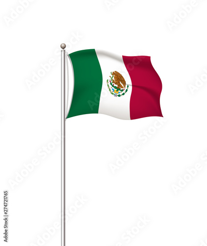 World flags. Country national flag post transparent background. Mexico. Vector illustration.