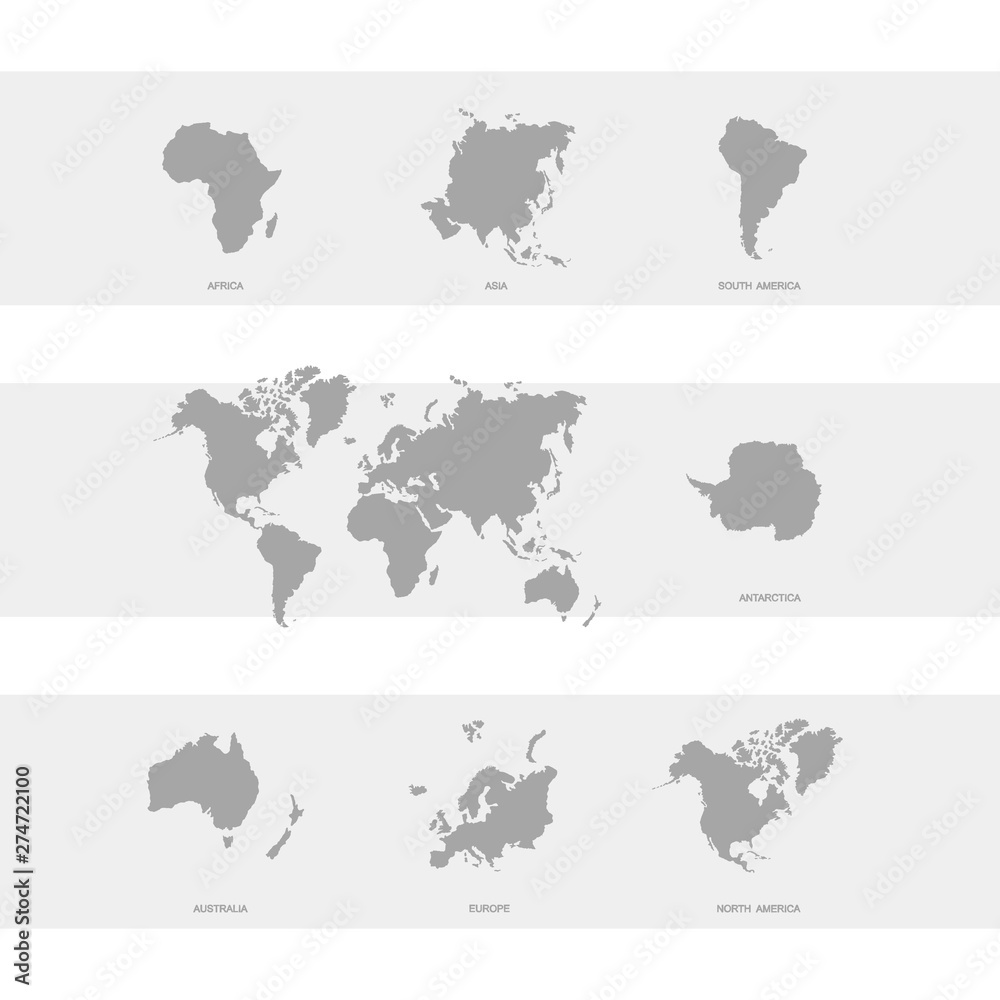 vector icon with world map and world continents vector icon with world map and world continents