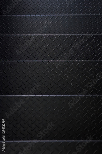 Dark gray steel stairs with...