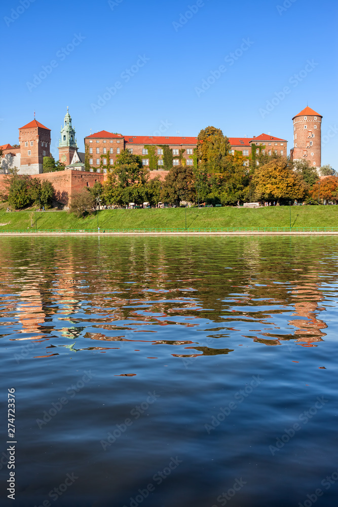 Wawel Castle In Krakow River View