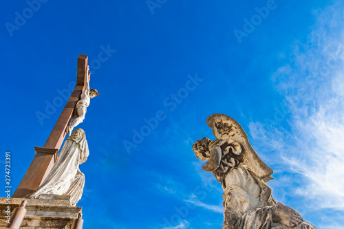 Angel sculpture at front of...