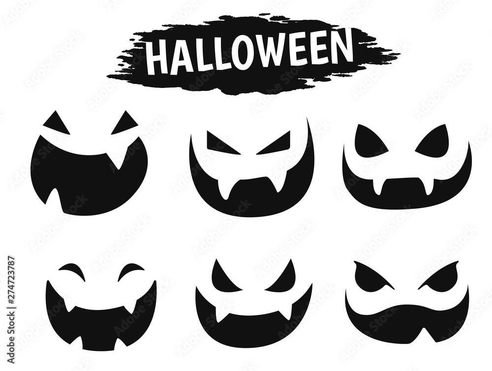 Emotional face icon showing a variety of shadows during the Halloween season. Emotional face icon showing a variety of shadows during the Halloween season.
