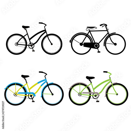 creative Simple bicycle linear outline of bike logo concept