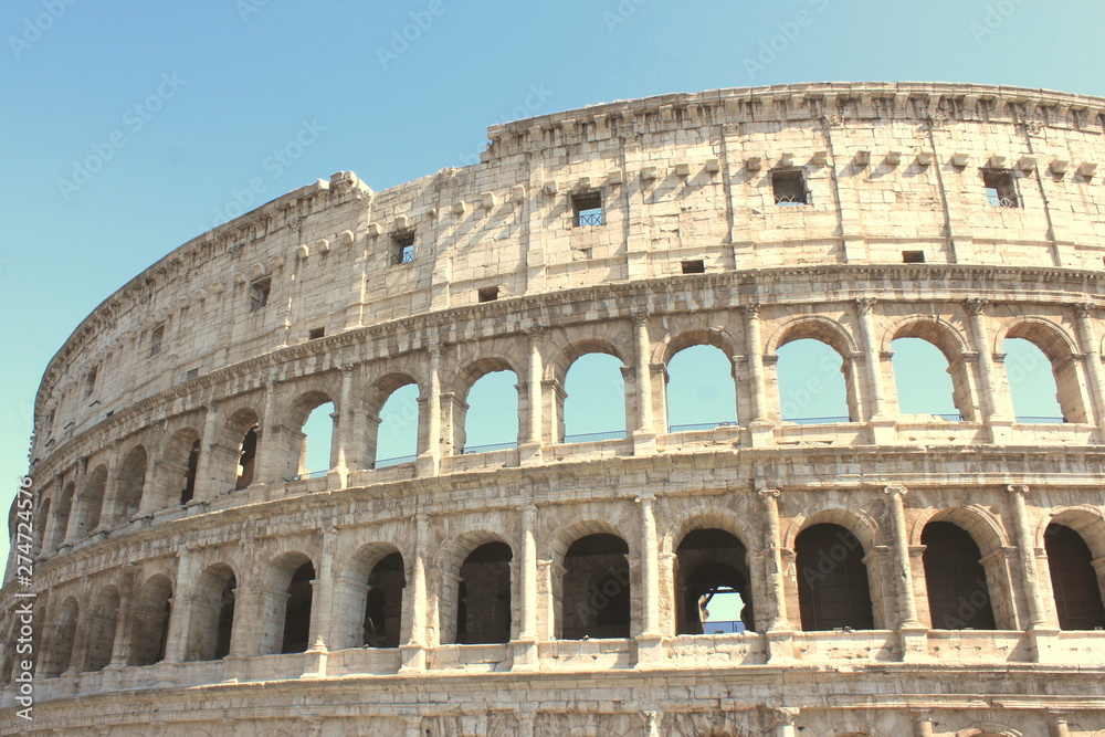 Colosseum in Rome - Flavian Amphitheatre closeup, Italy, Europe.