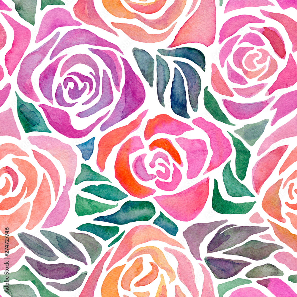Classic watercolor roses