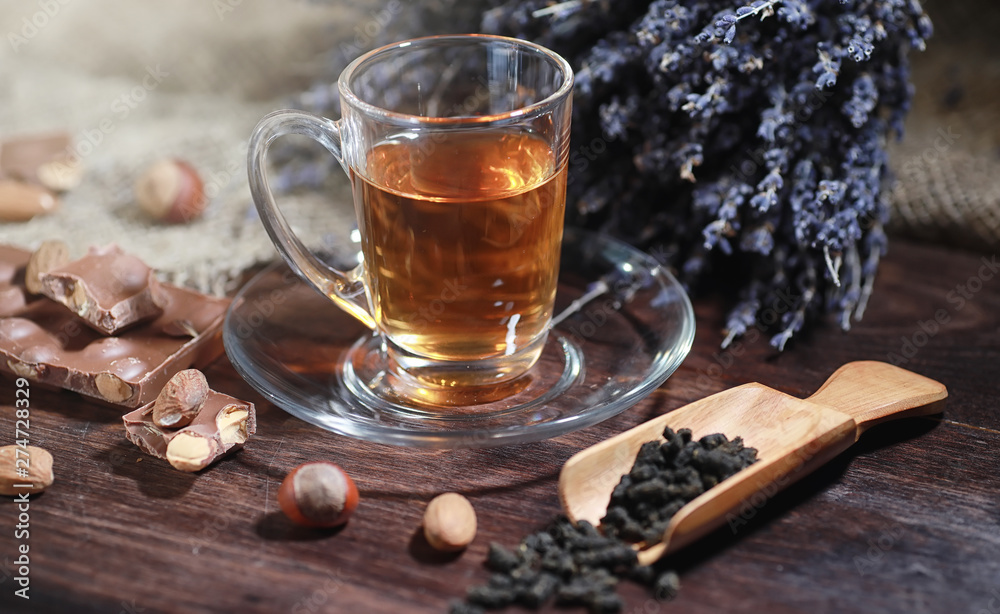 Brewed tea on a serving table Brewed tea on a serving table