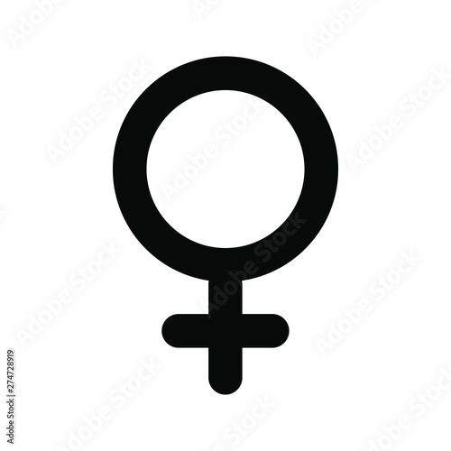 Female Venus gender symbols, isolated on white background.
