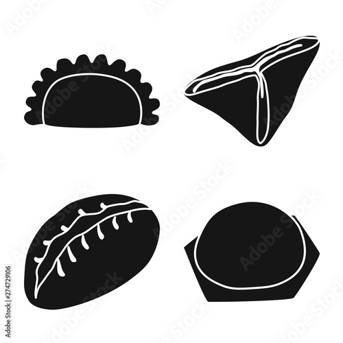 Vector design of cuisine and appetizer symbol. Set of cuisine and food stock symbol for web.