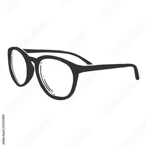 Fashion sunglasses. Vector concept in doodle and sketch style.