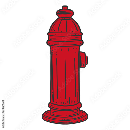 Fire hydrant. Vector concept in doodle and sketch style.