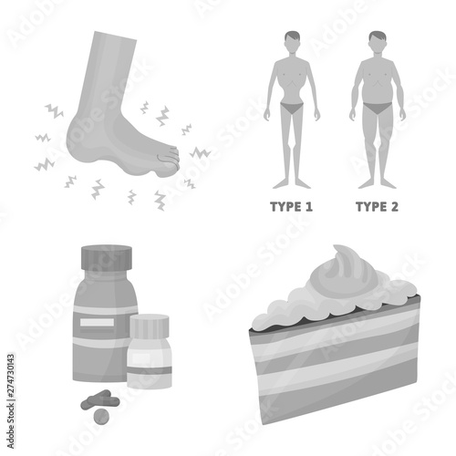 Isolated object of health and diet logo. Set of health and disease stock vector illustration.