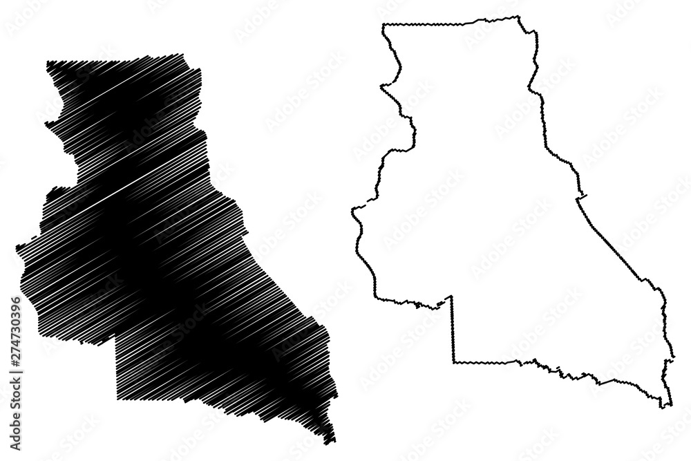 East Region (Regions of Cameroon, Republic of Cameroon) map vector illustration, scribble sketch East map....