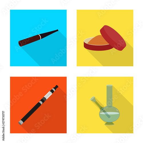 Isolated object of smoke and statistics icon. Set of smoke and stop stock vector illustration.