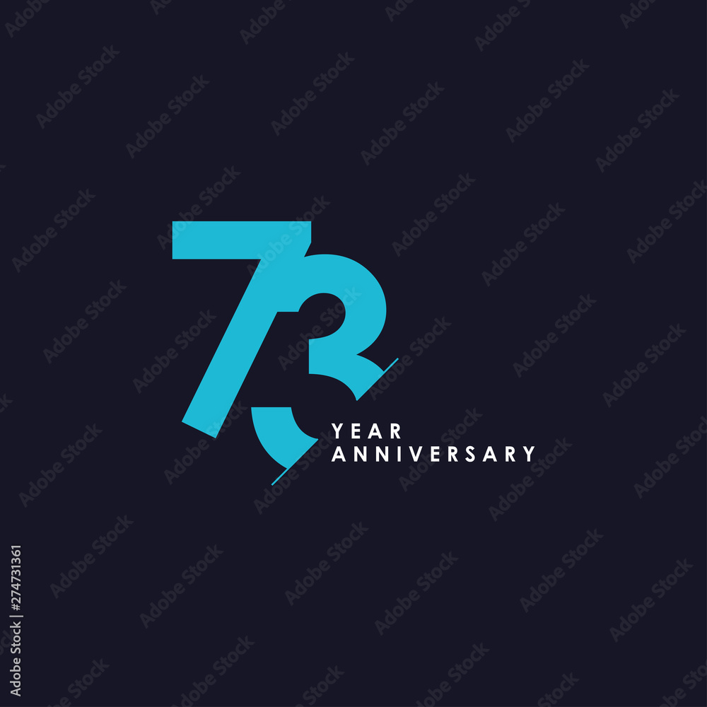 Obraz premium 73 Years Anniversary Vector Template Design Illustration