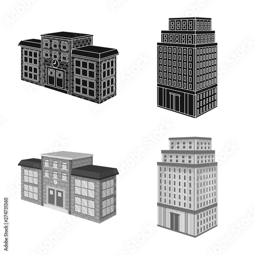 Vector design of construction and building symbol. Collection of construction and estate stock symbol for web.