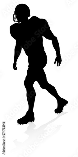 Detailed American Football player sports silhouette