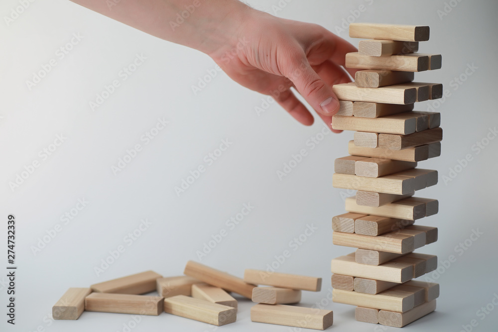 Board game jenga tower of wood sticks Board game jenga tower of wood sticks