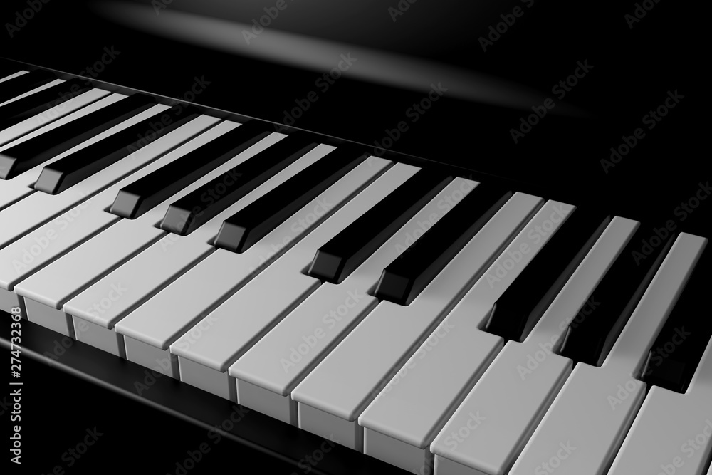 Light and shadow of piano in the darkness. 3D rendering. Light and shadow of piano in the darkness. 3D rendering.