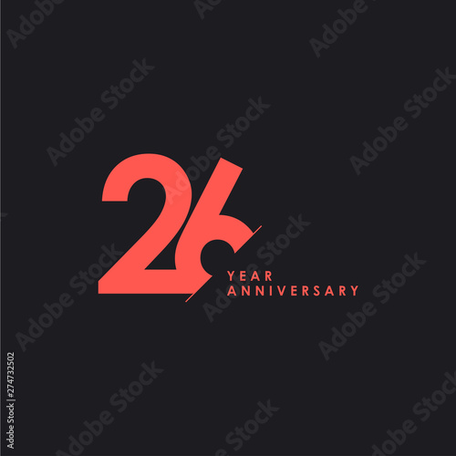 26 Years Anniversary Vector Template Design Illustration