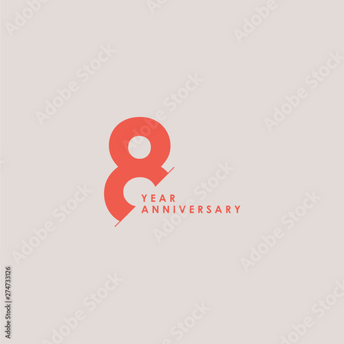 8 Years Anniversary Celebration Vector Template Design Illustration