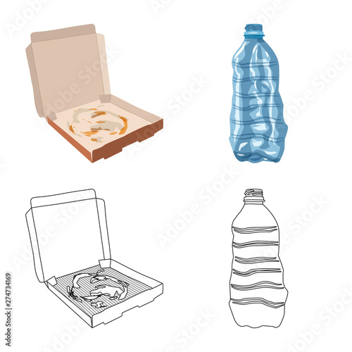 Vector illustration of dump and sort sign. Set of dump and junk stock vector illustration.