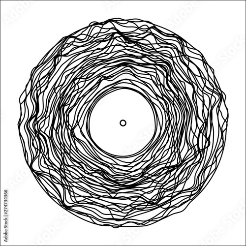 Vinyl record sketch design vector