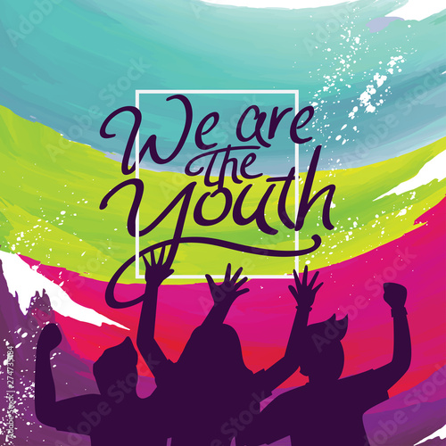 International Youth Day poster banner vector illustration