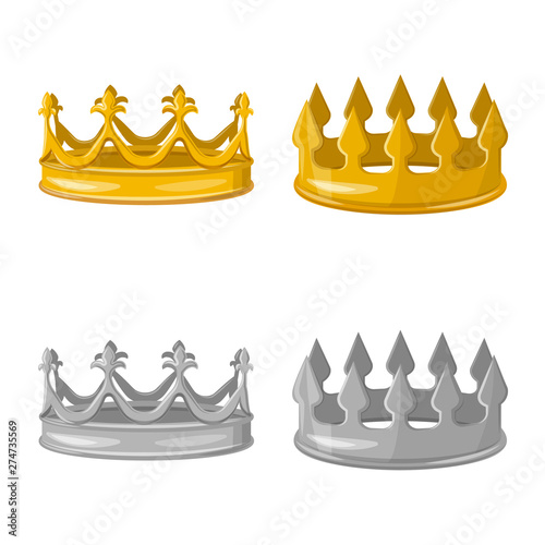 Isolated object of medieval and nobility sign. Set of medieval and monarchy stock symbol for web.