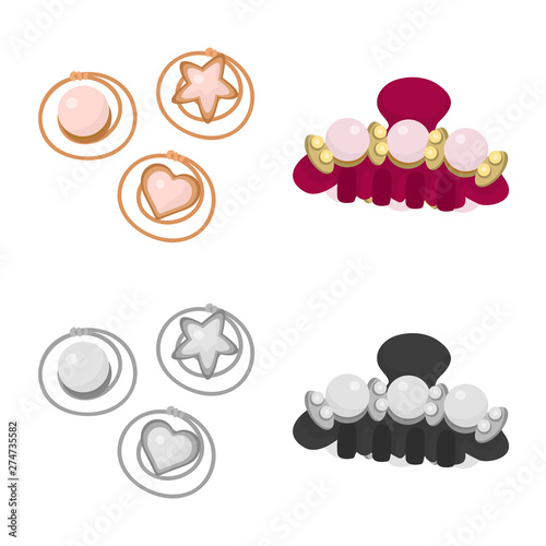Isolated object of beauty and fashion sign. Collection of beauty and female stock vector illustration.